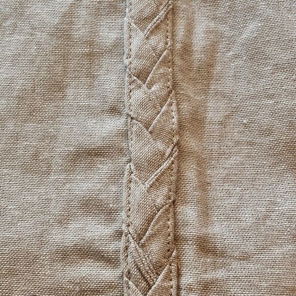 Jason Wu Women's Wide Leg Pants Linen Beige Braid Detail Slash Pocket Size 10 - Picture 5 of 11